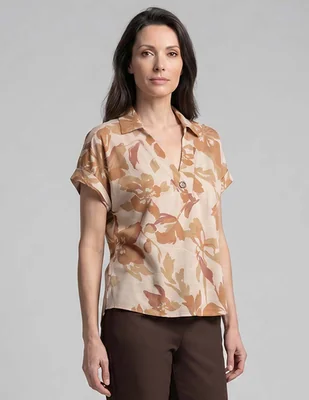 Blusa duplan petite manga corta para mujer