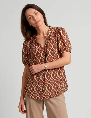 Blusa damaia atelier manga corta para mujer