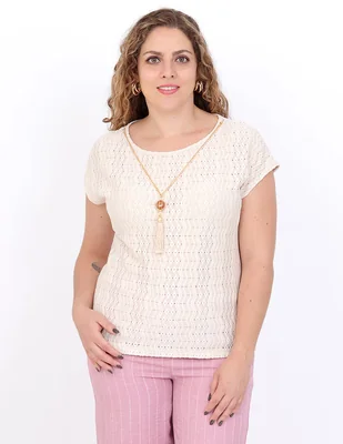 Blusa Duplan Petite manga corta para mujer