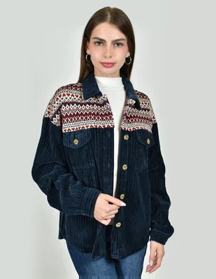 Camisa roman fashion de chenille manga larga para mujer