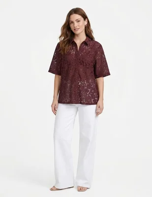 Camisa vero moda de algodón manga corta para mujer