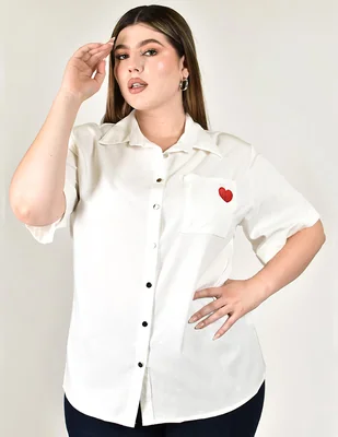 Blusa Roman Fashion manga corta para mujer
