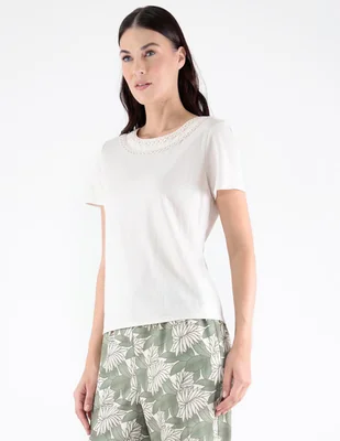 Blusa margaret manga corta para mujer