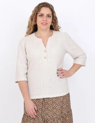 Blusa Duplan Petite manga 3/4 para mujer