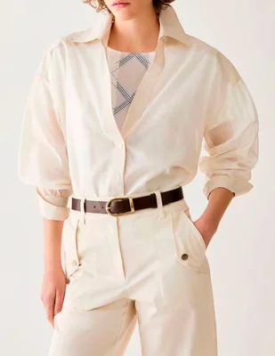 Camisa de vestir Pennyblack de algodón manga larga para mujer