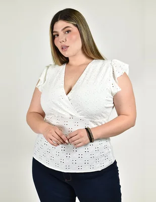 Blusa roman fashion manga corta para mujer