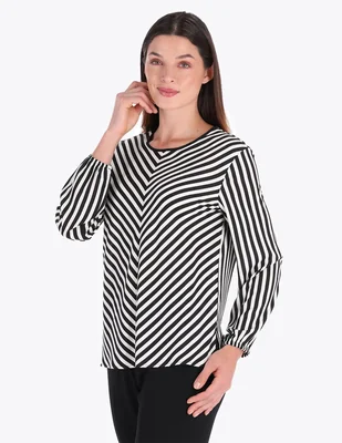 Blusa charme manga larga para mujer