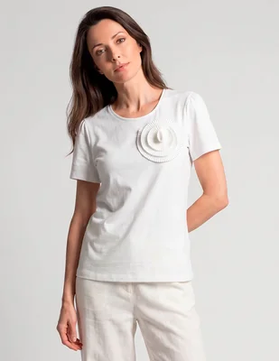 Blusa damaia atelier manga corta para mujer