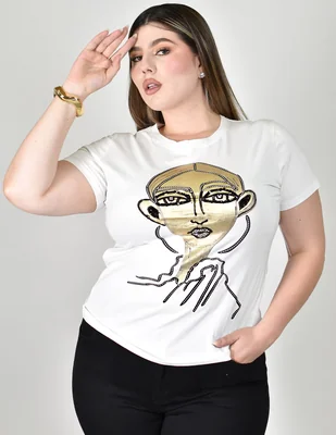 Blusa Roman Fashion manga corta para mujer
