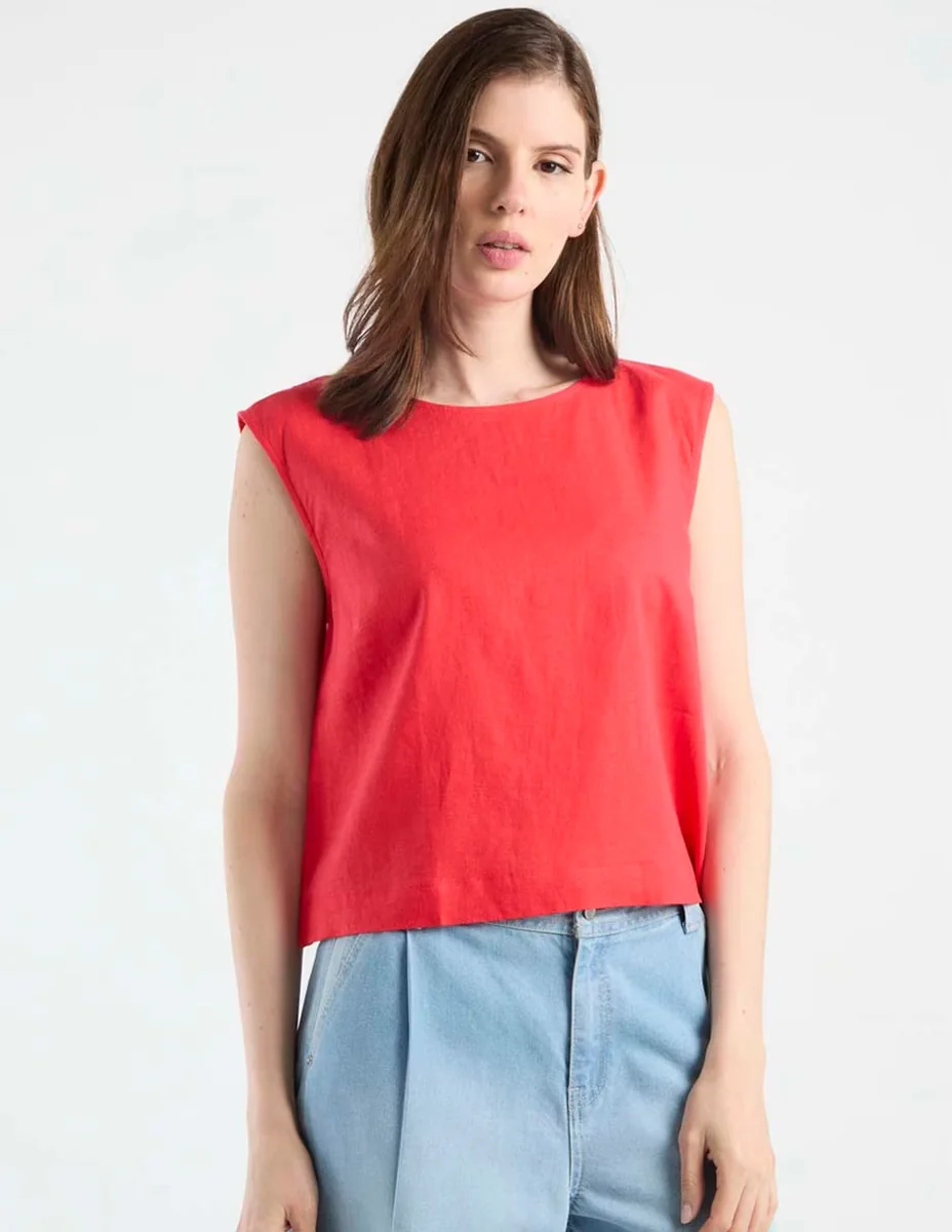 Top Ann Taylor cuello redondo