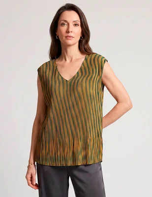 Blusa plisada Damaia Atelier sin manga para mujer