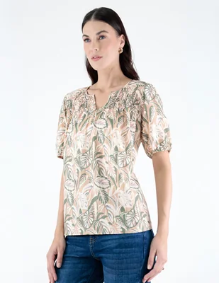 Blusa margaret manga corta para mujer