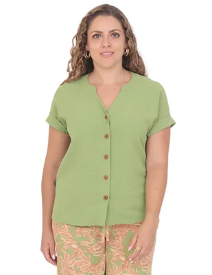 Blusa duplan petite grupo orlando manga corta para mujer