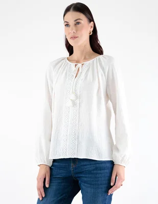 Blusa margaret manga larga para mujer
