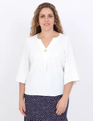 Blusa Duplan Petite manga 3/4 para mujer
