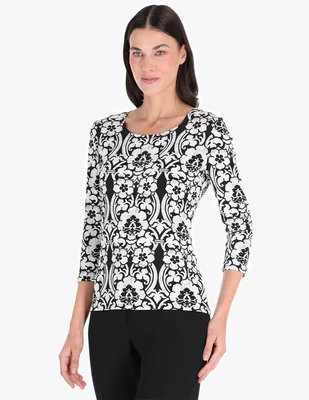 Blusa charme manga 3/4 para mujer