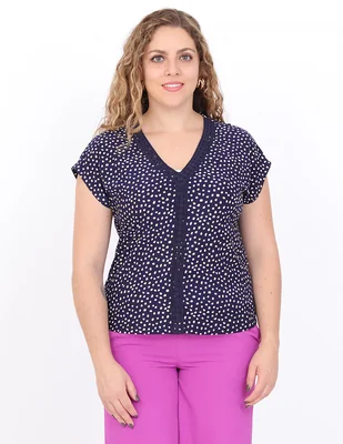 Blusa Duplan Petite manga corta para mujer