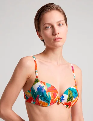 Top bikini selmark estampado floral con copa para mujer