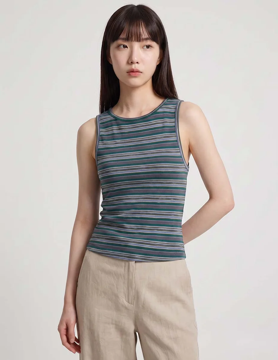 Top cuello redondo