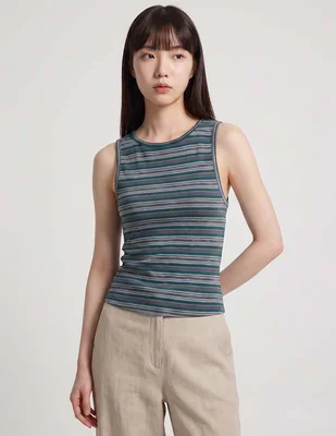 Top cuello redondo