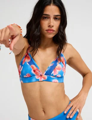 Top bikini Roxy estampado gráfico con copas removibles para mujer