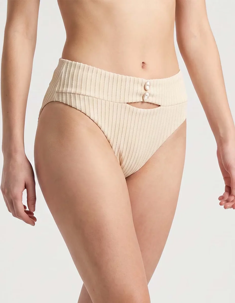 Bikini Palmacea estampado a rayas a la cintura para mujer