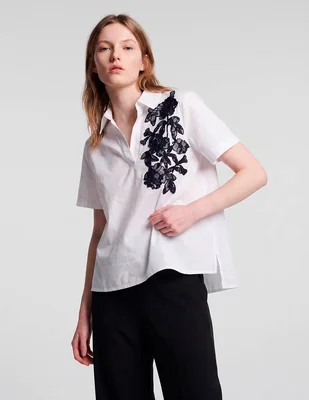 Blusa karl lagerfeld paris manga corta para mujer