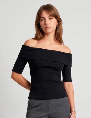 Blusa petite studio manga al codo para mujer