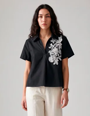 Blusa camisera karl lagerfeld paris manga corta para mujer