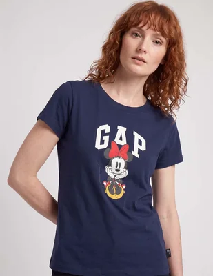 Playera manga corta Gap Minnie Mouse cuello redondo para mujer