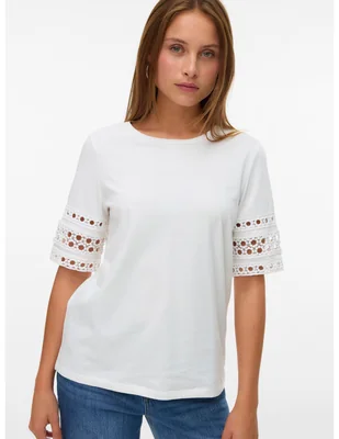 Playera manga Al Codo VERO MODA 10340787 cuello redondo para mujer