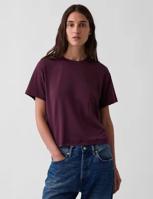 Playera manga corta cuello redondo para mujer