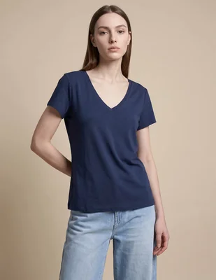 Playera manga corta BR Factory cuello v para mujer