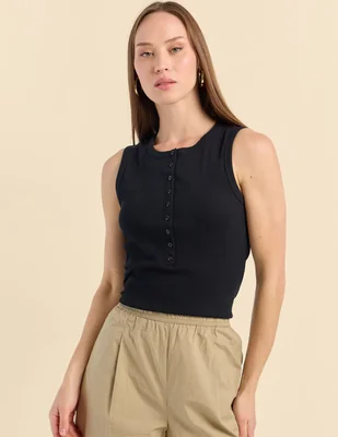Playera tank cuello redondo para mujer