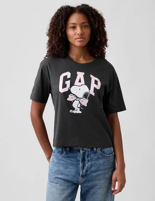 Playera Snoopy manga al codo para mujer