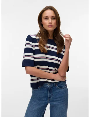 Playera manga al codo Vero Moda cuello redondo para mujer