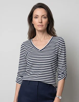 Playera manga 3/4 Morango cuello v para mujer