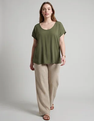 Playera manga corta Lieb Plus cuello redondo para mujer