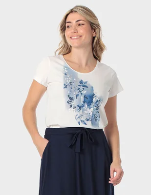 Playera manga corta Punt Roma cuello redondo para mujer
