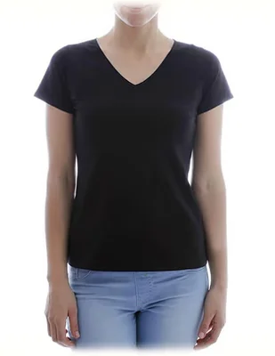 Playera manga corta Oscar Hackman cuello v para mujer