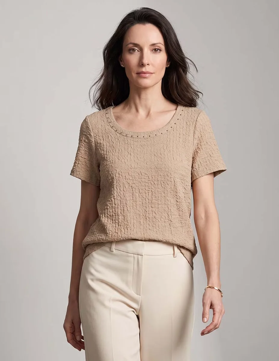 Playera manga corta Morango cuello redondo para mujer