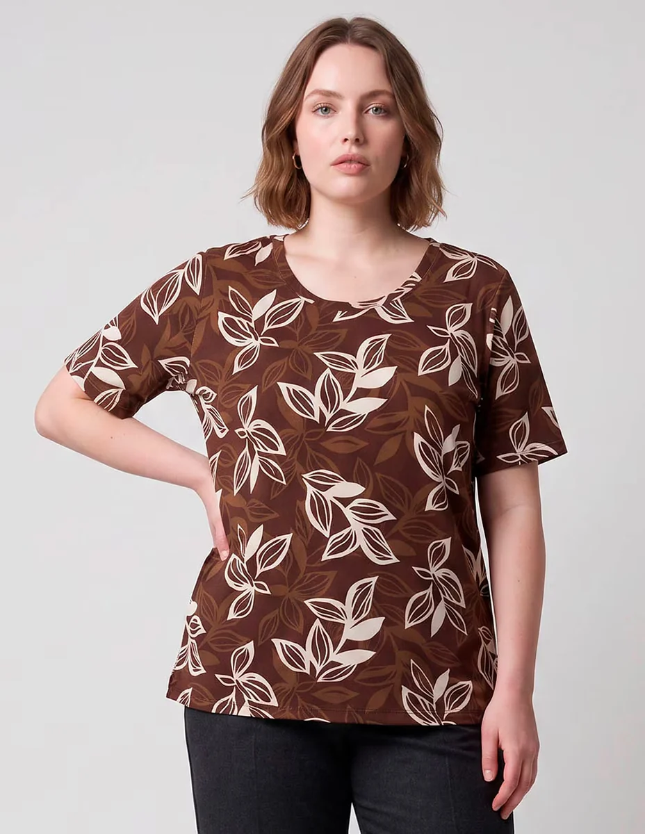 Playera manga corta Lieb Plus cuello redondo para mujer