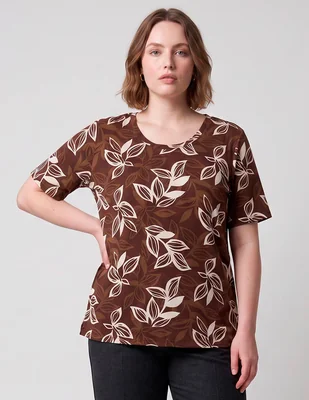 Playera manga corta Lieb Plus cuello redondo para mujer