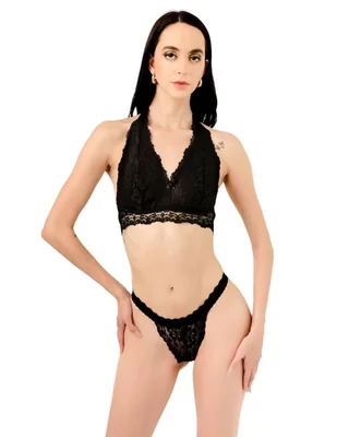 Conjunto de bra y panty Liu Liu de encaje