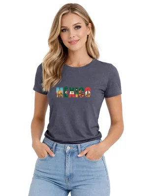 Playera manga corta Voltaica Mundial México cuello redondo para mujer
