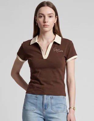 Playera tipo polo sexy jeans para mujer