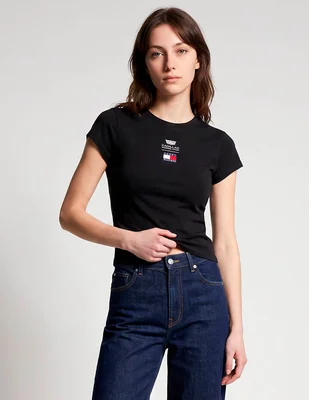 Playera manga corta Tommy cuello redondo para mujer
