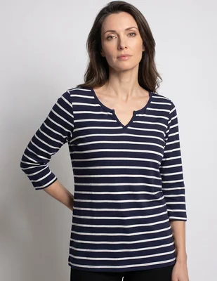 Playera manga 3/4 Morango cuello v para mujer