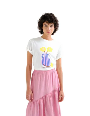 Playera manga corta compañía fantastica cuello redondo para mujer
