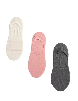 Set protector de pie invisible Punto Blanco de algodón para mujer 3 pares